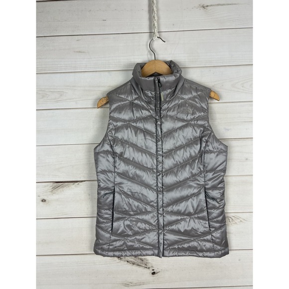 North Face‎ 550 Vest Womens Small Gray Down Puffer Lightweight Insulated Jacket - Picture 1 of 8